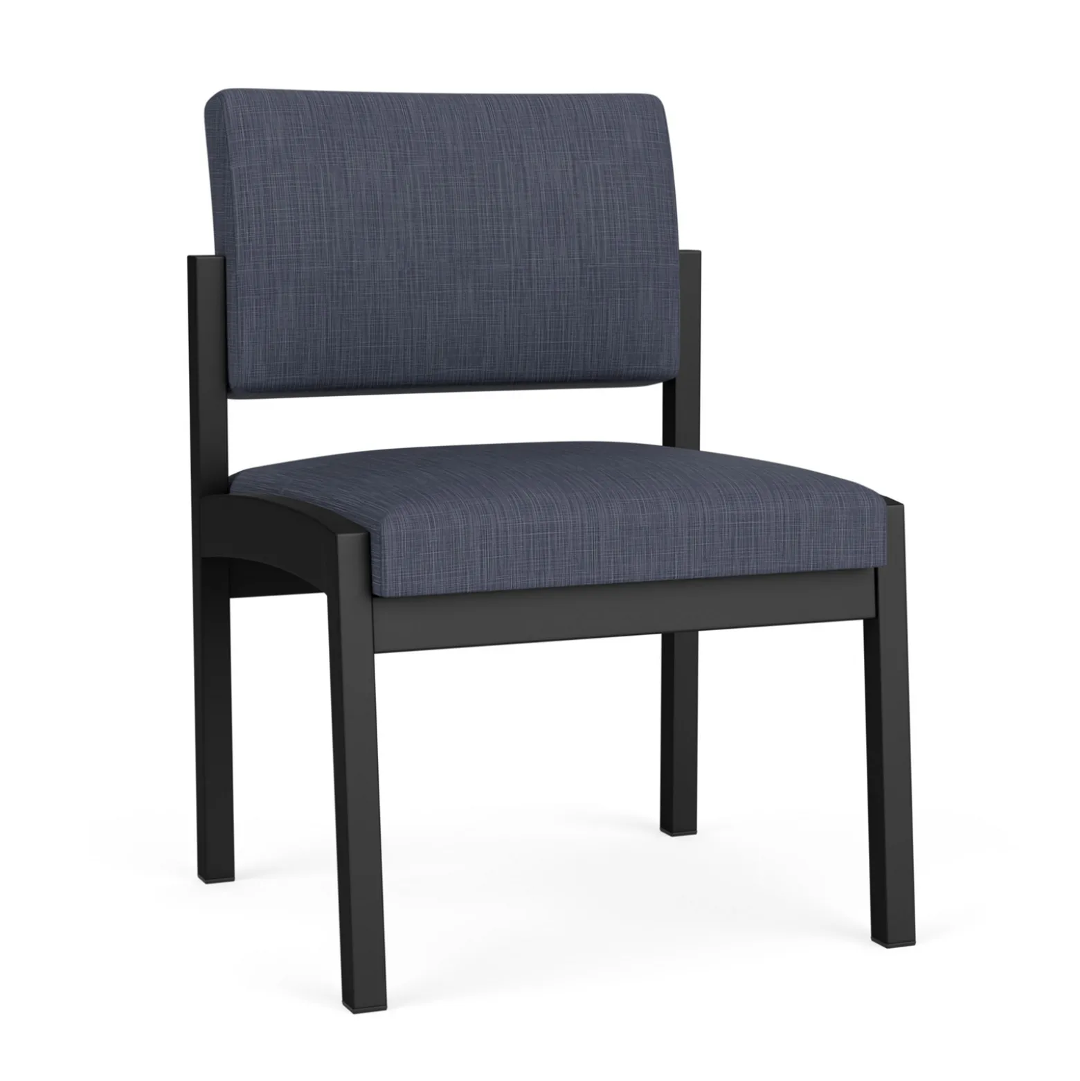New Castle Steel Armless Guest Chair with Designer Upholstery