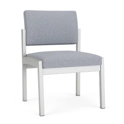 New Castle Steel Armless Guest Chair with Designer Upholstery