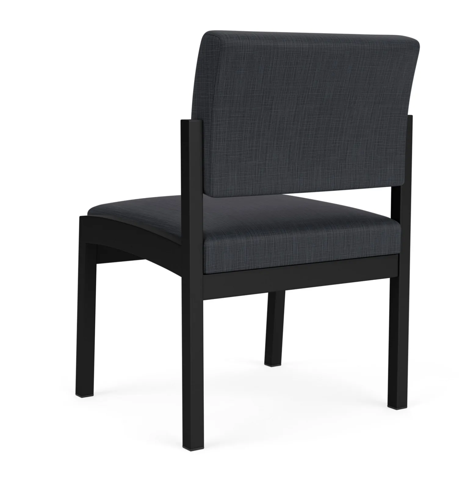 New Castle Steel Armless Guest Chair with Designer Upholstery