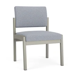 New Castle Steel Armless Guest Chair with Designer Upholstery