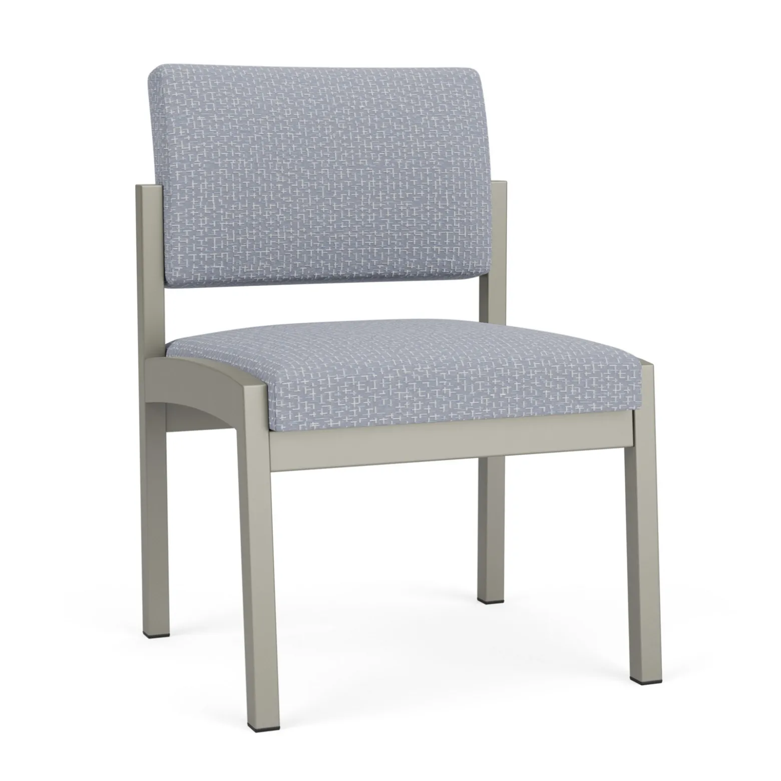 New Castle Steel Armless Guest Chair with Designer Upholstery