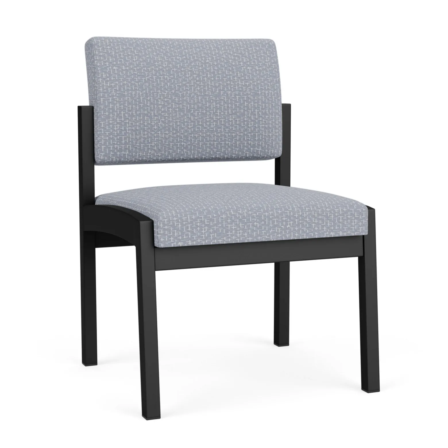 New Castle Steel Armless Guest Chair with Designer Upholstery
