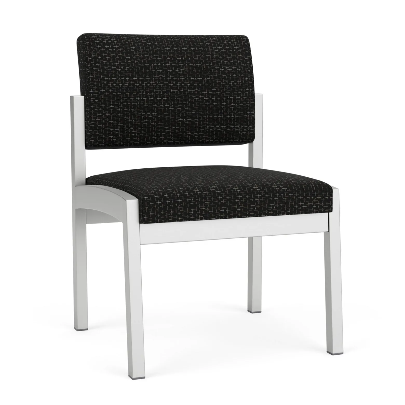 New Castle Steel Armless Guest Chair with Designer Upholstery