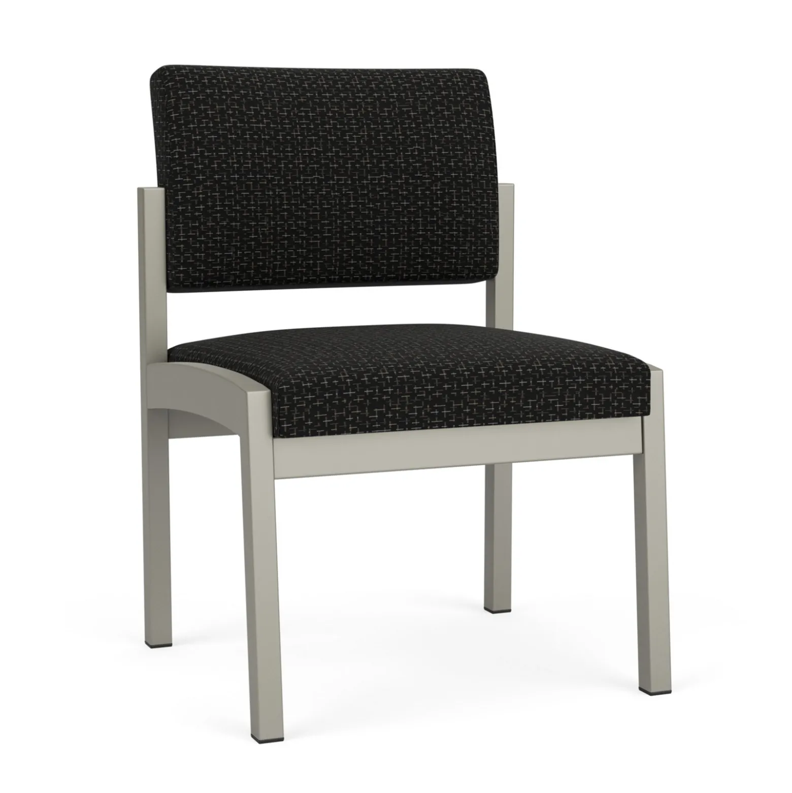 New Castle Steel Armless Guest Chair with Designer Upholstery