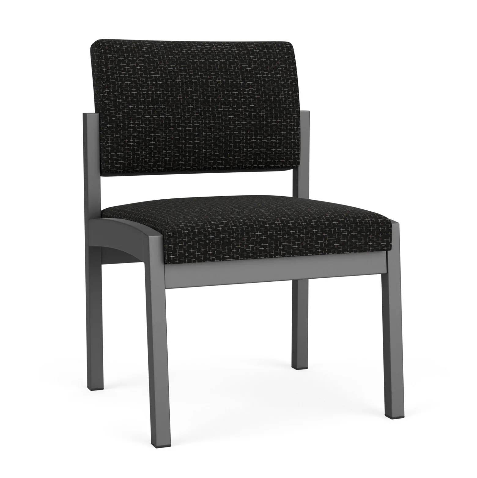 New Castle Steel Armless Guest Chair with Designer Upholstery