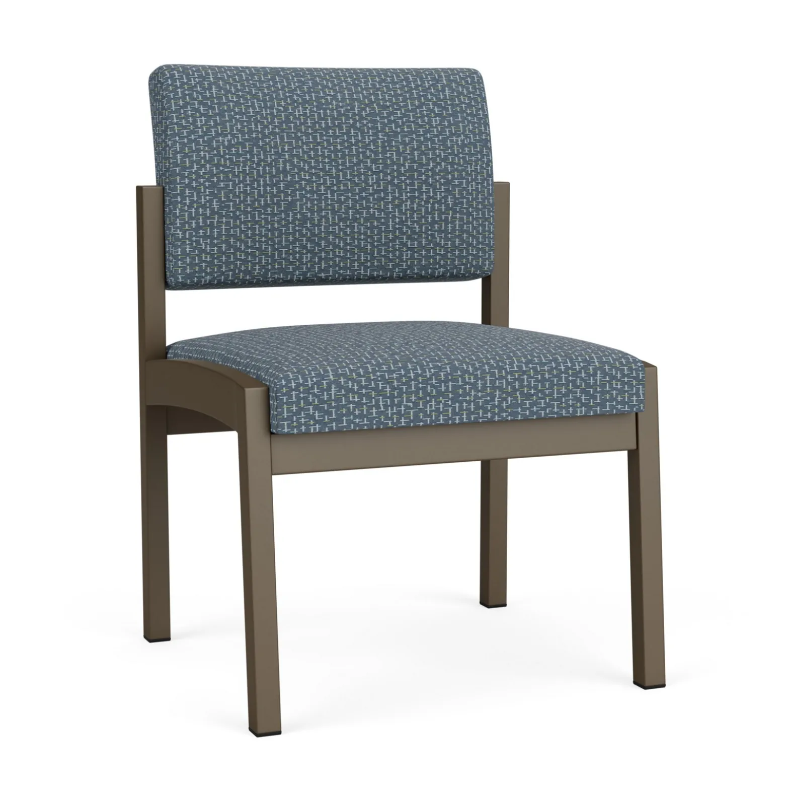 New Castle Steel Armless Guest Chair with Designer Upholstery