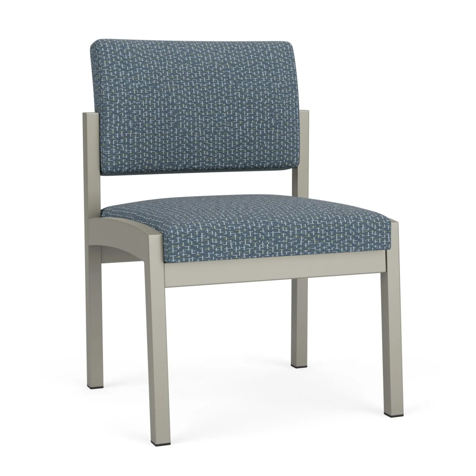 New Castle Steel Armless Guest Chair with Designer Upholstery