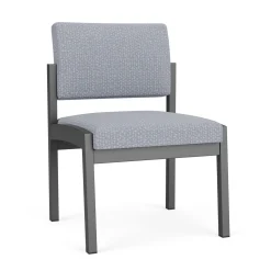 New Castle Steel Armless Guest Chair with Designer Upholstery