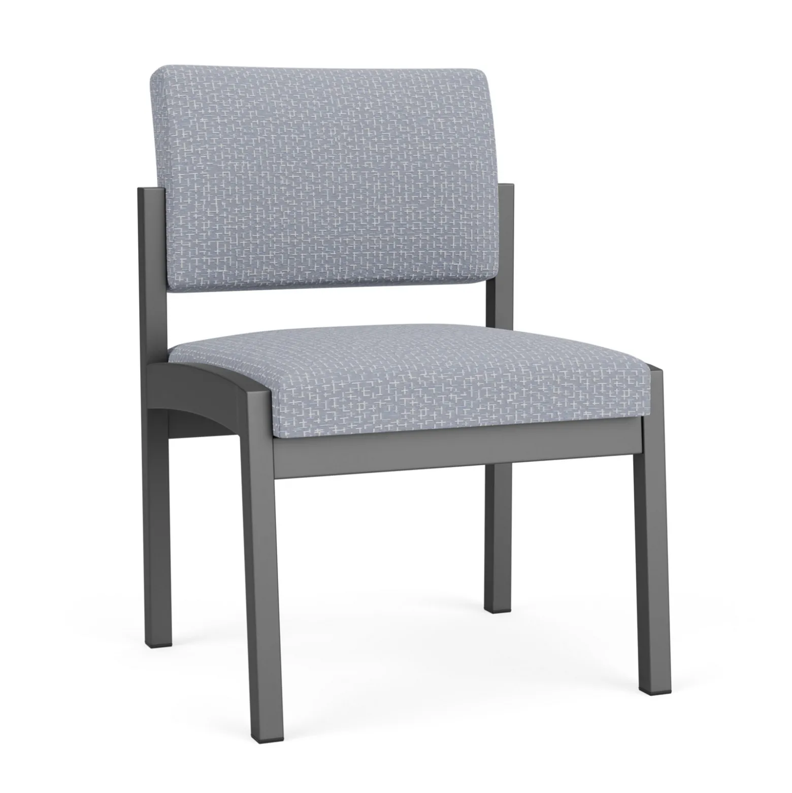 New Castle Steel Armless Guest Chair with Designer Upholstery