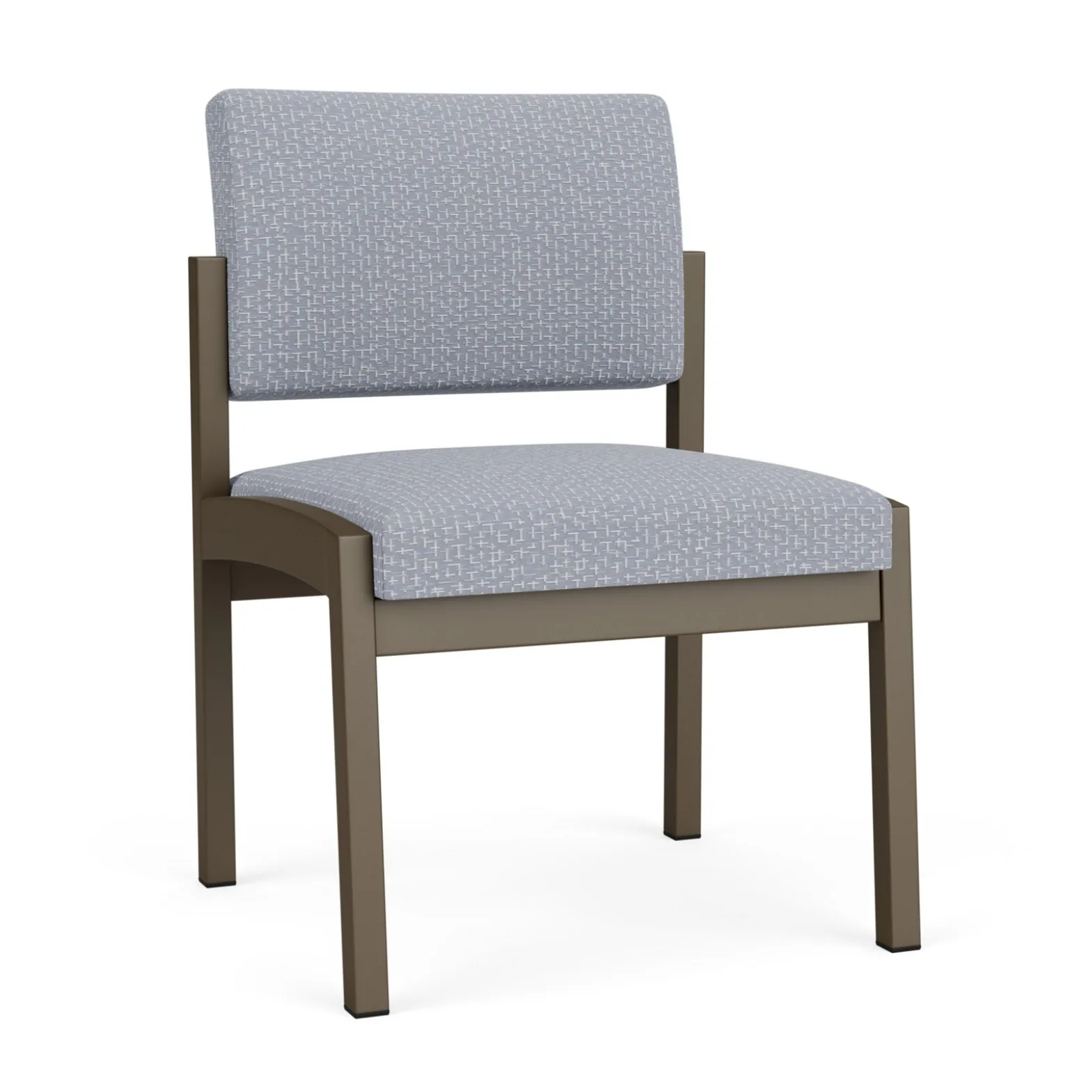 New Castle Steel Armless Guest Chair with Designer Upholstery