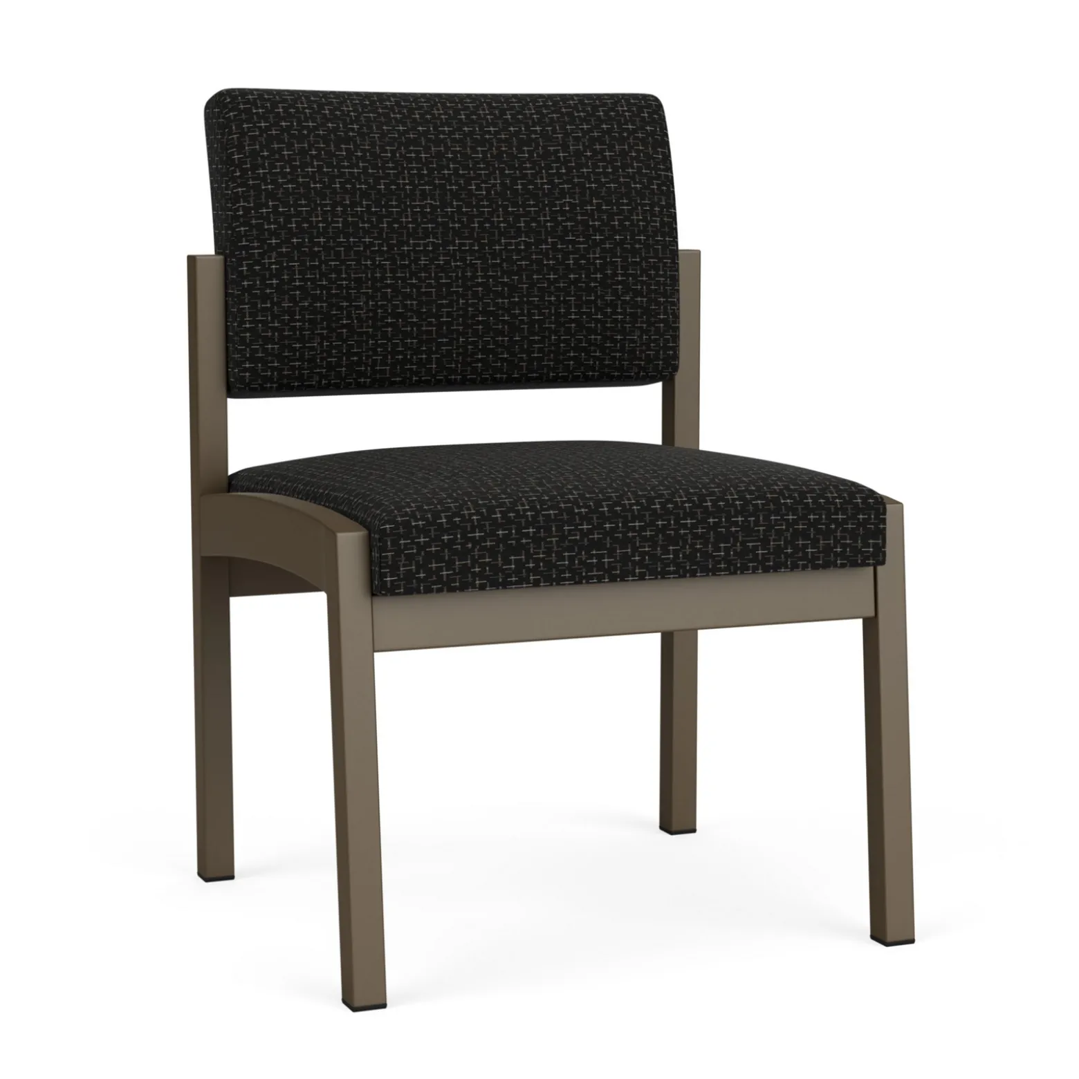 New Castle Steel Armless Guest Chair with Designer Upholstery
