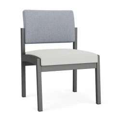 New Castle Steel Armless Guest Chair with Designer Upholstery