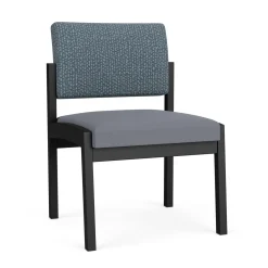New Castle Steel Armless Guest Chair with Designer Upholstery