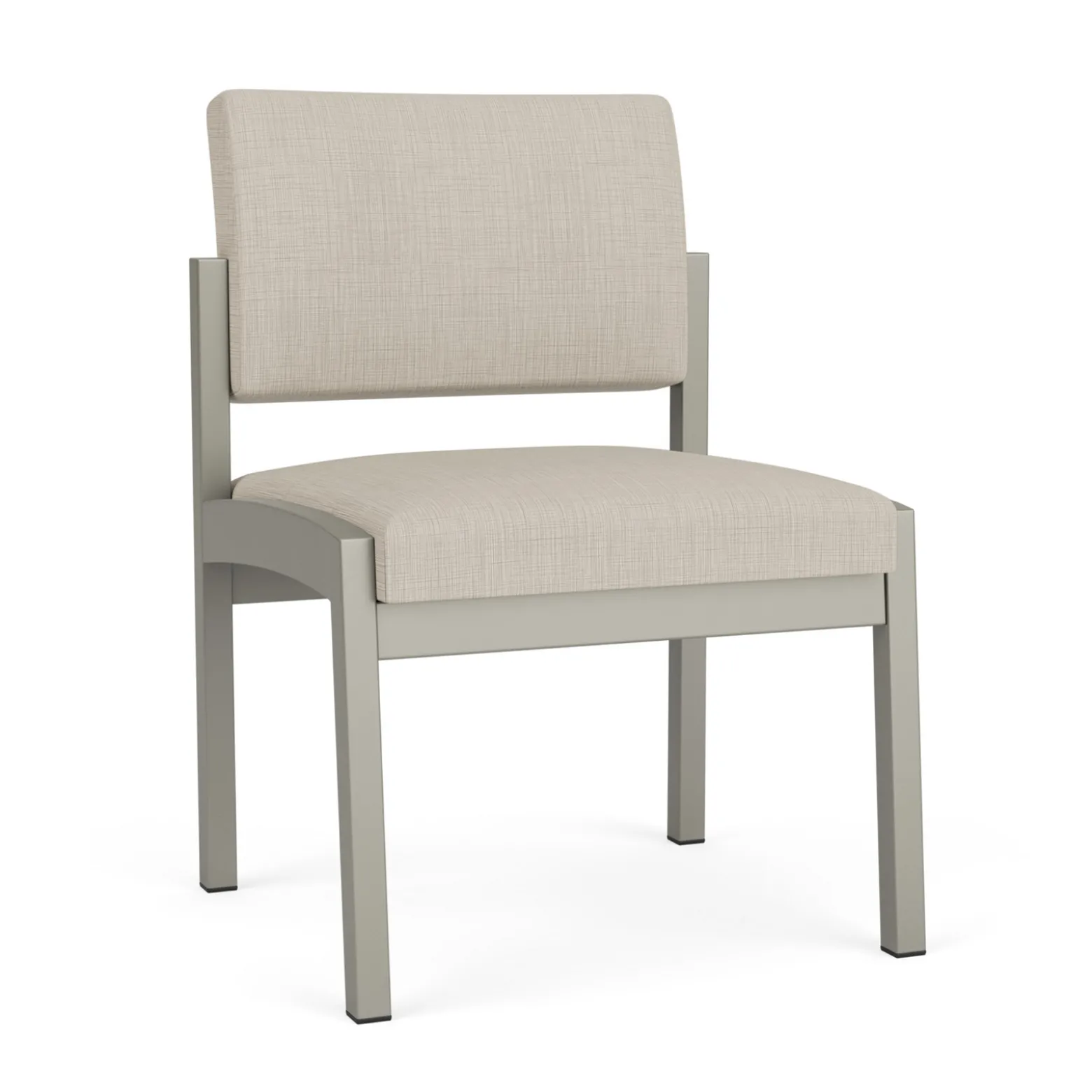 New Castle Steel Armless Guest Chair with Designer Upholstery