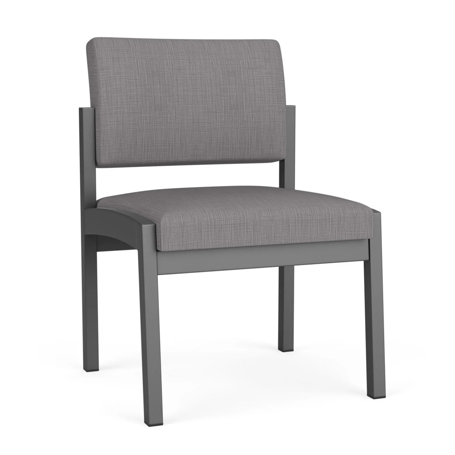 New Castle Steel Armless Guest Chair with Designer Upholstery