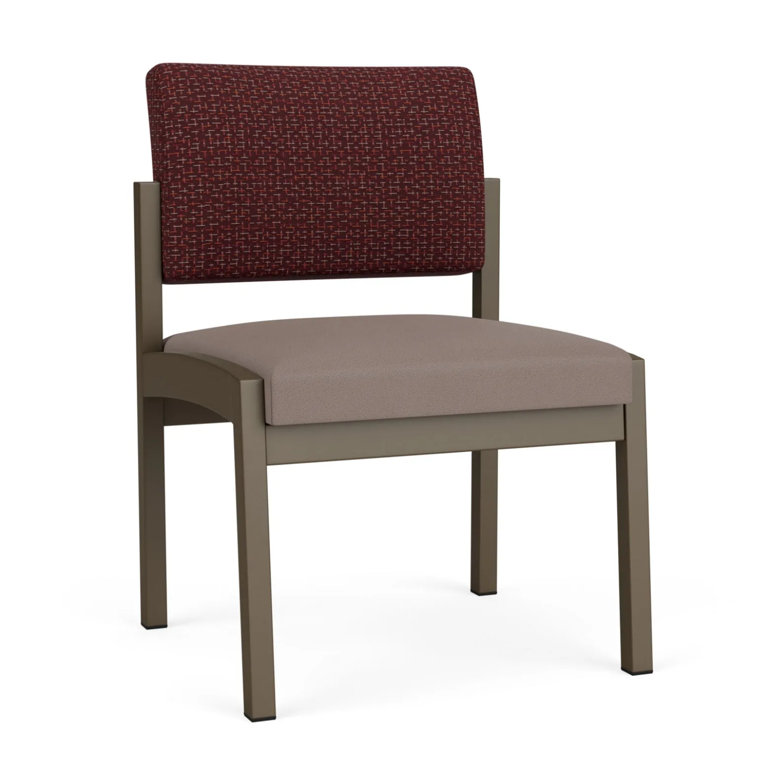 New Castle Steel Armless Guest Chair with Designer Upholstery
