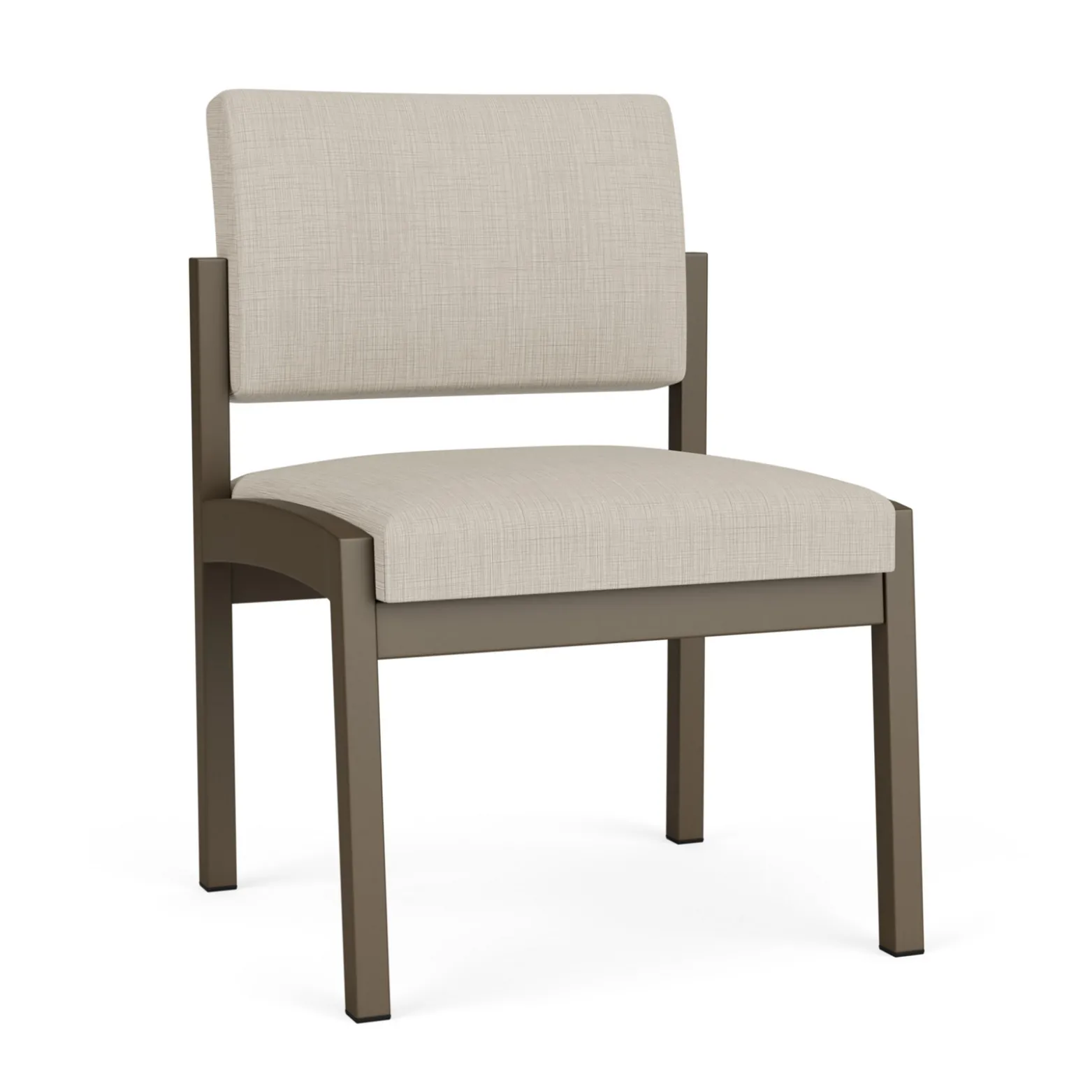 New Castle Steel Armless Guest Chair with Designer Upholstery