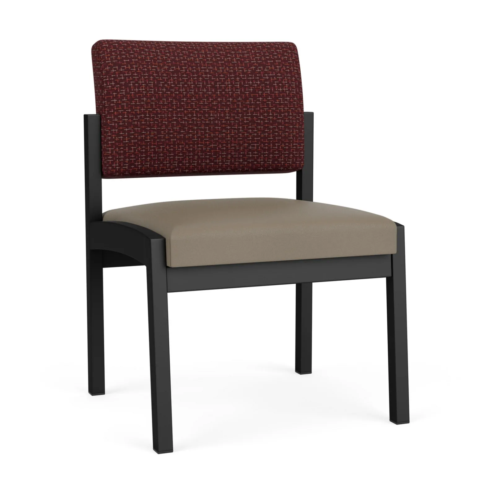 New Castle Steel Armless Guest Chair with Designer Upholstery