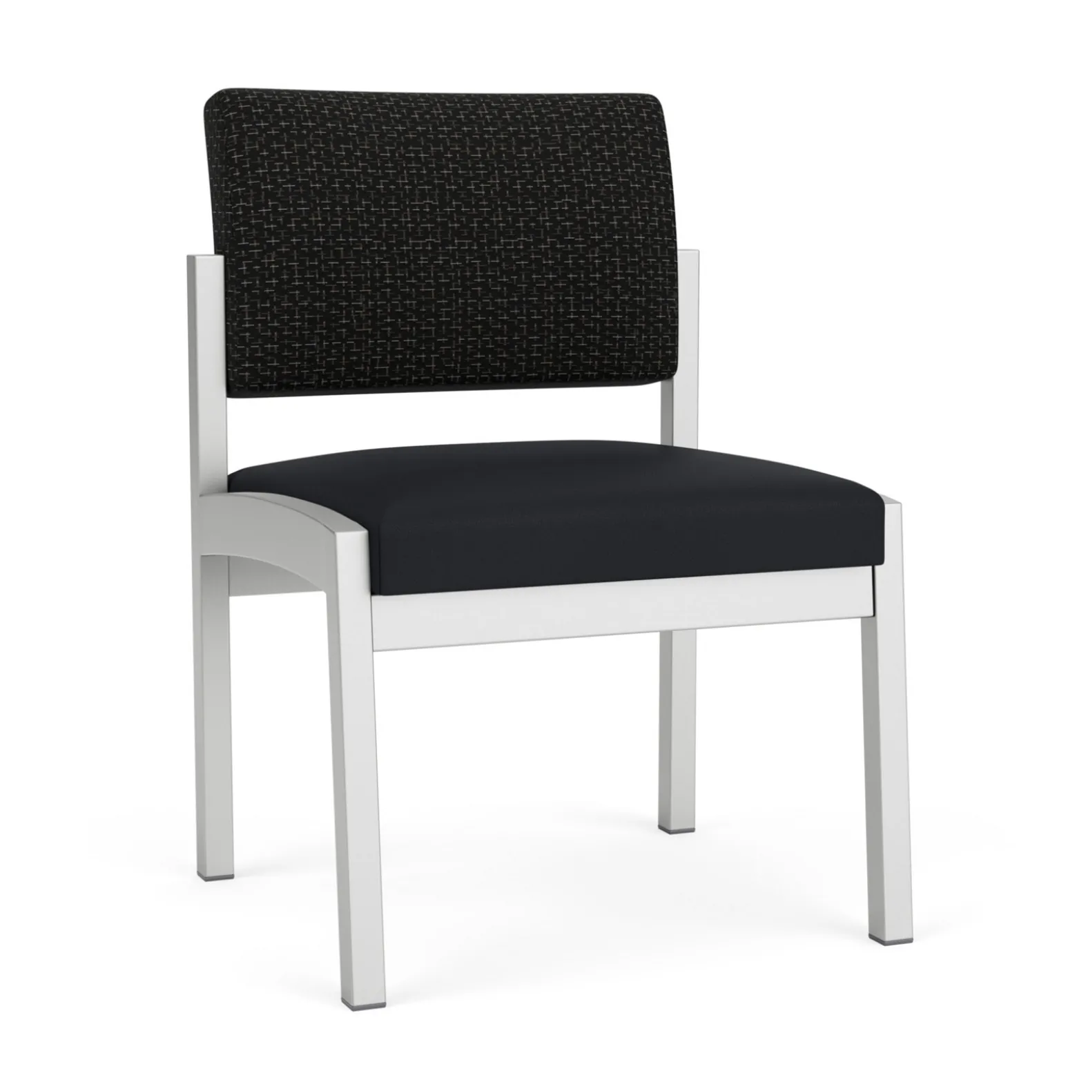 New Castle Steel Armless Guest Chair with Designer Upholstery