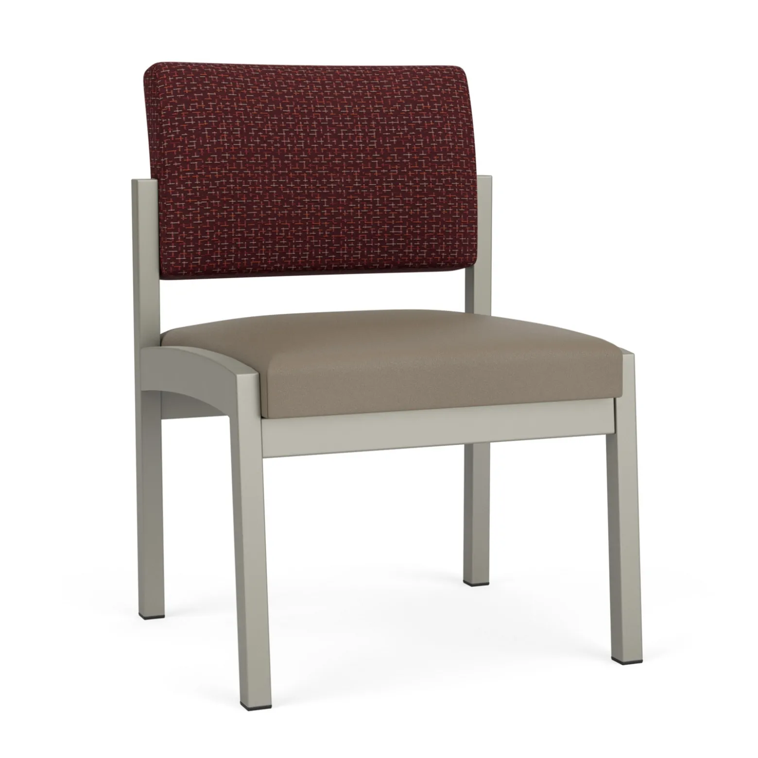 New Castle Steel Armless Guest Chair with Designer Upholstery