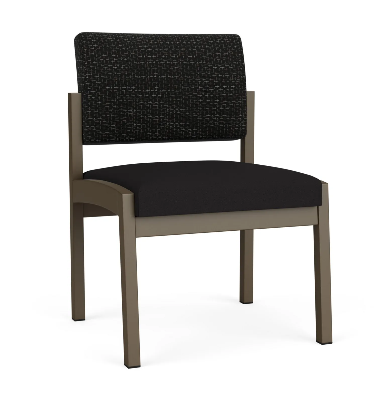 New Castle Steel Armless Guest Chair with Designer Upholstery