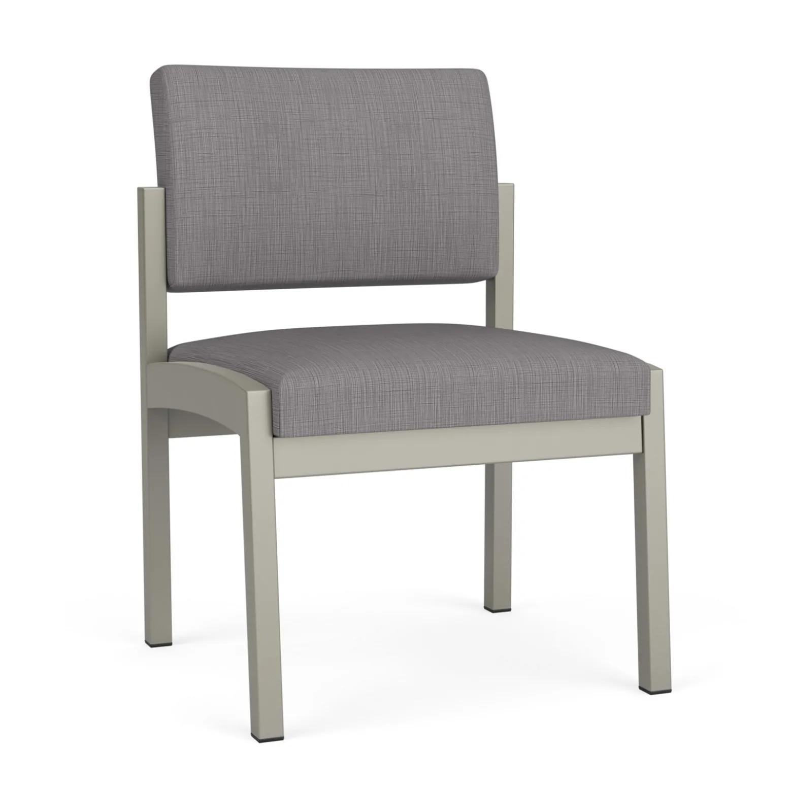 New Castle Steel Armless Guest Chair with Designer Upholstery