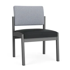 New Castle Steel Armless Guest Chair with Designer Upholstery