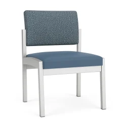 New Castle Steel Armless Guest Chair with Designer Upholstery