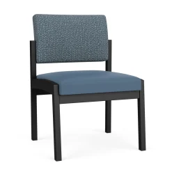New Castle Steel Armless Guest Chair with Designer Upholstery