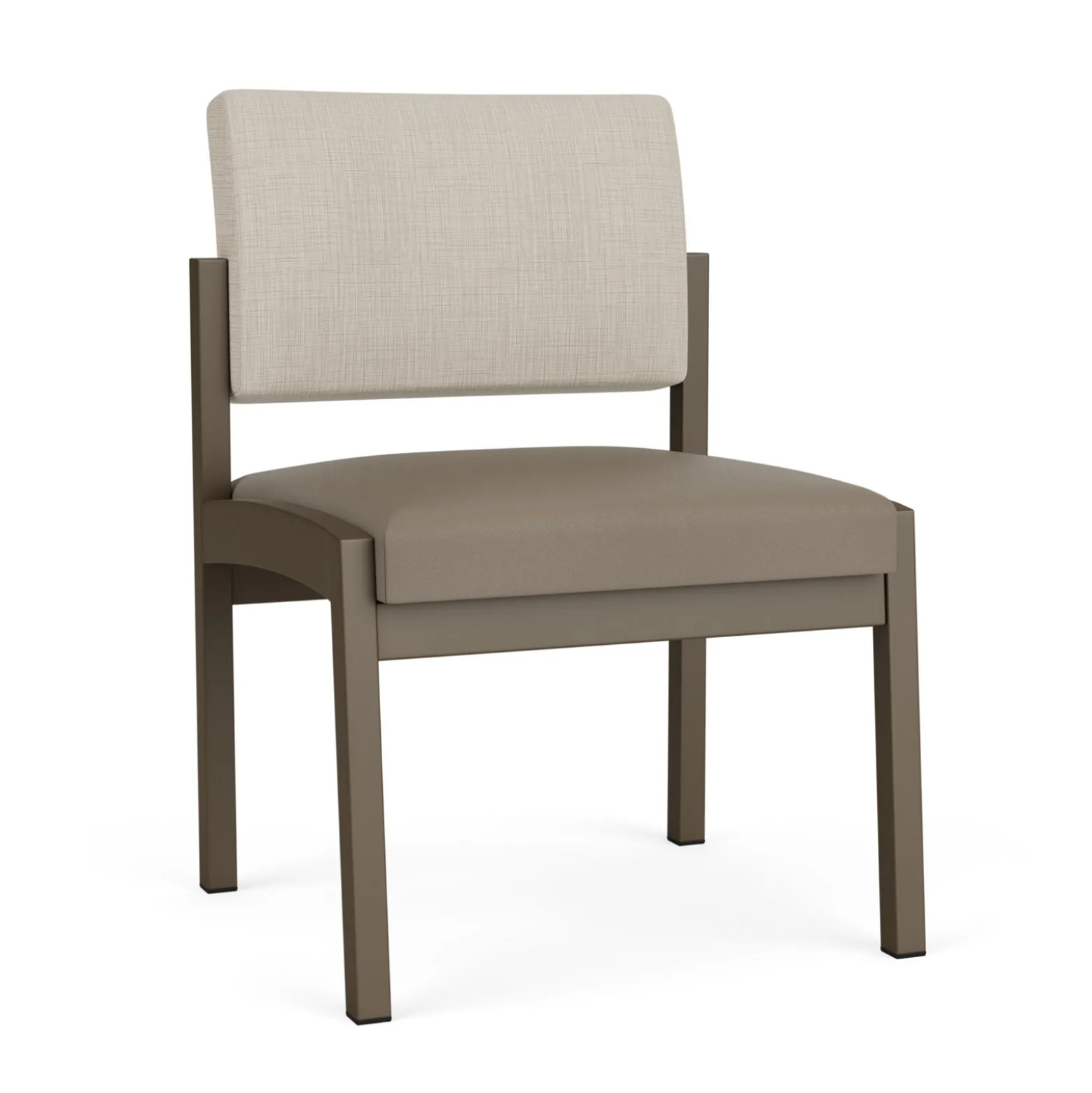 New Castle Steel Armless Guest Chair with Designer Upholstery