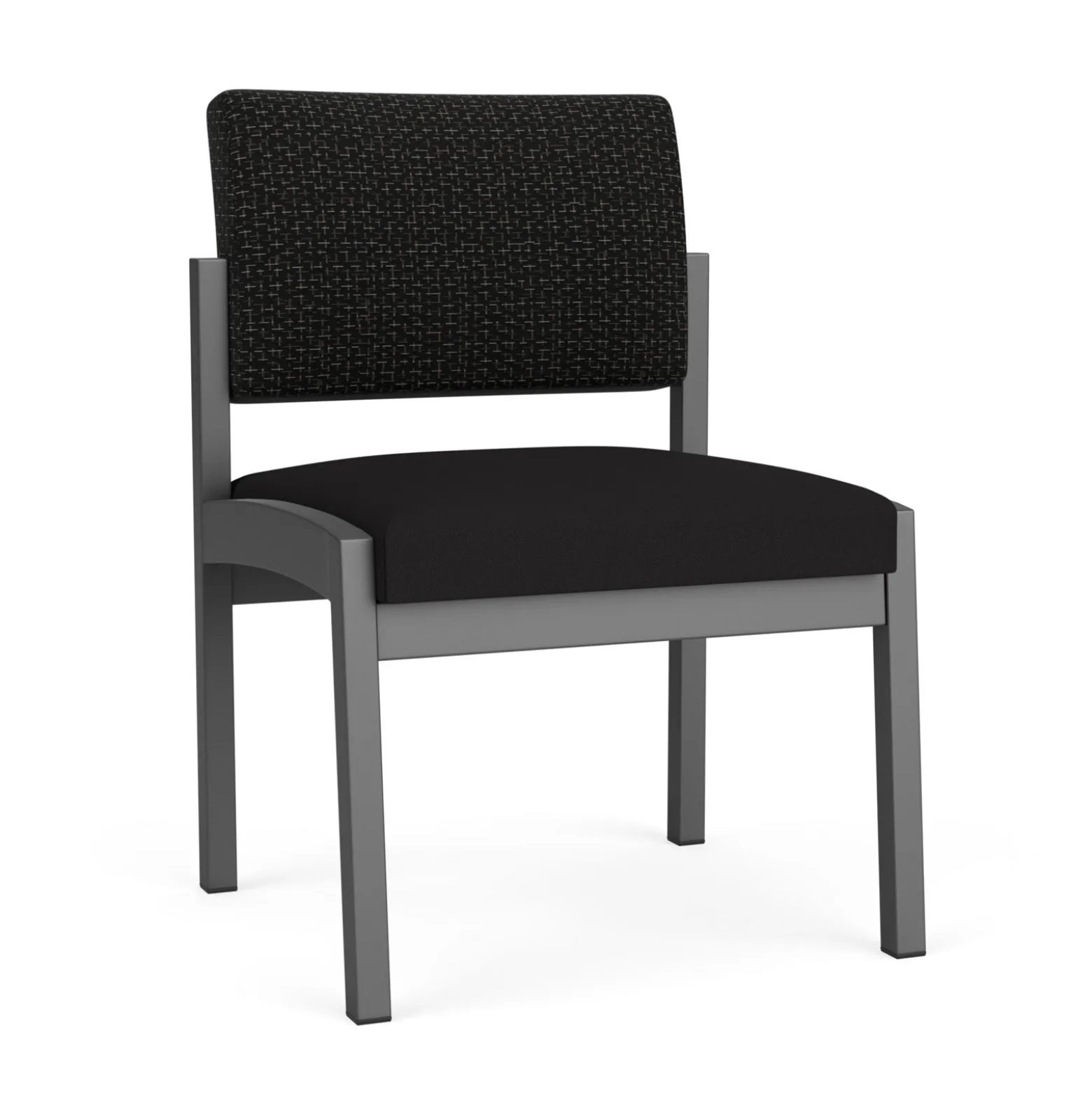 New Castle Steel Armless Guest Chair with Designer Upholstery