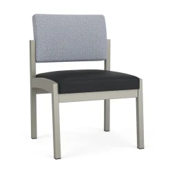 New Castle Steel Armless Guest Chair with Designer Upholstery