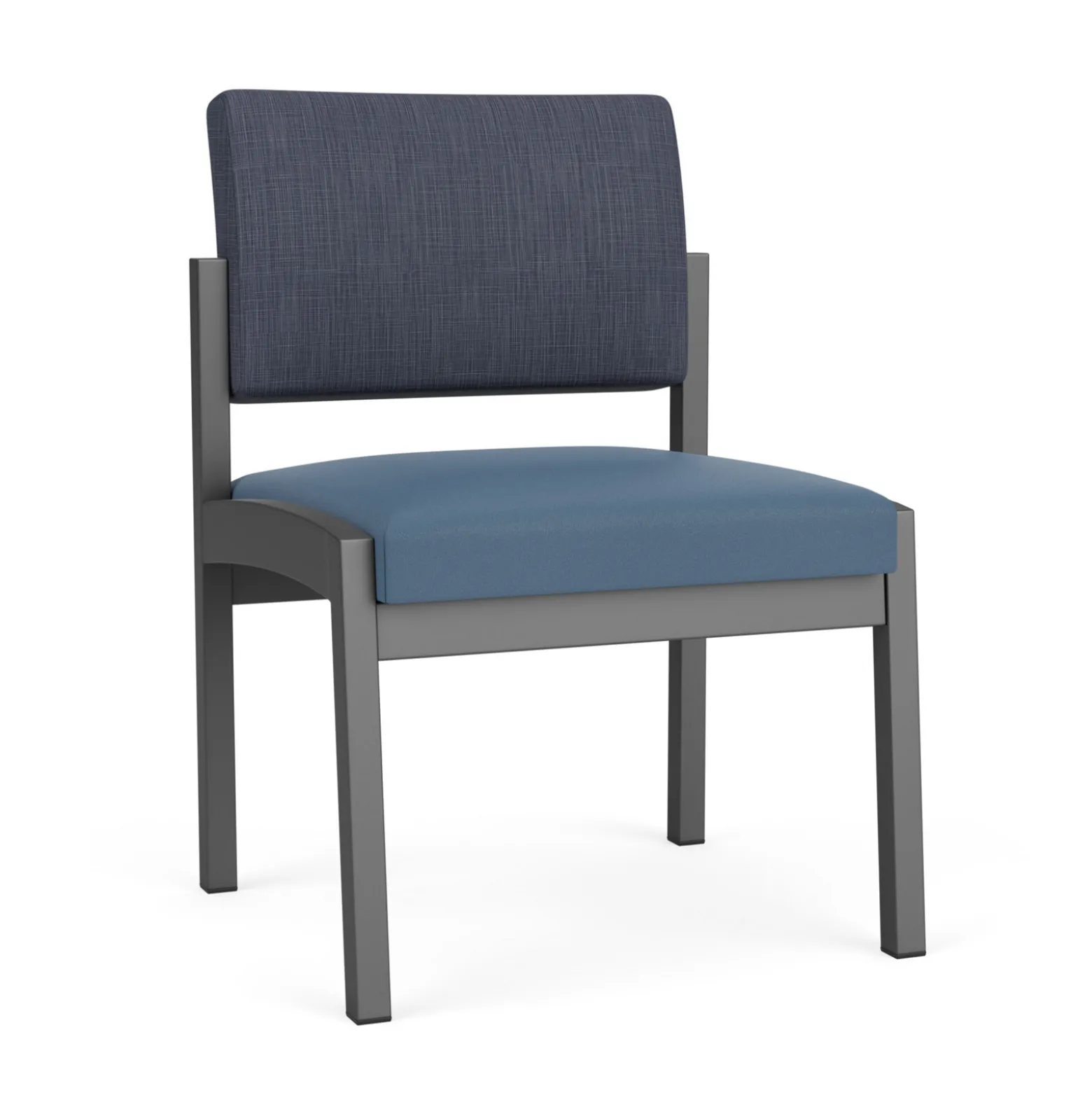 New Castle Steel Armless Guest Chair with Designer Upholstery