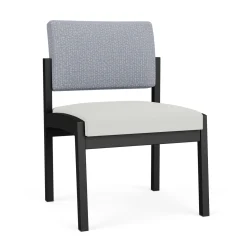 New Castle Steel Armless Guest Chair with Designer Upholstery