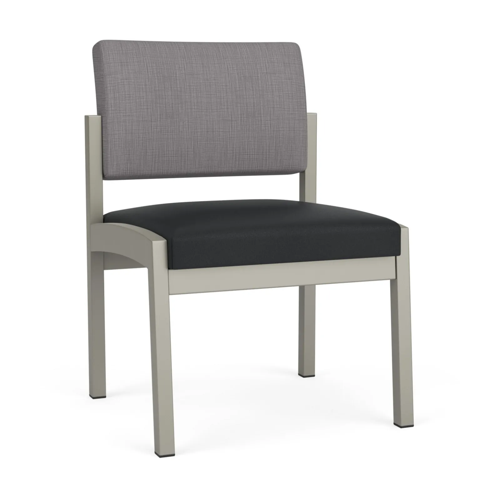 New Castle Steel Armless Guest Chair with Designer Upholstery