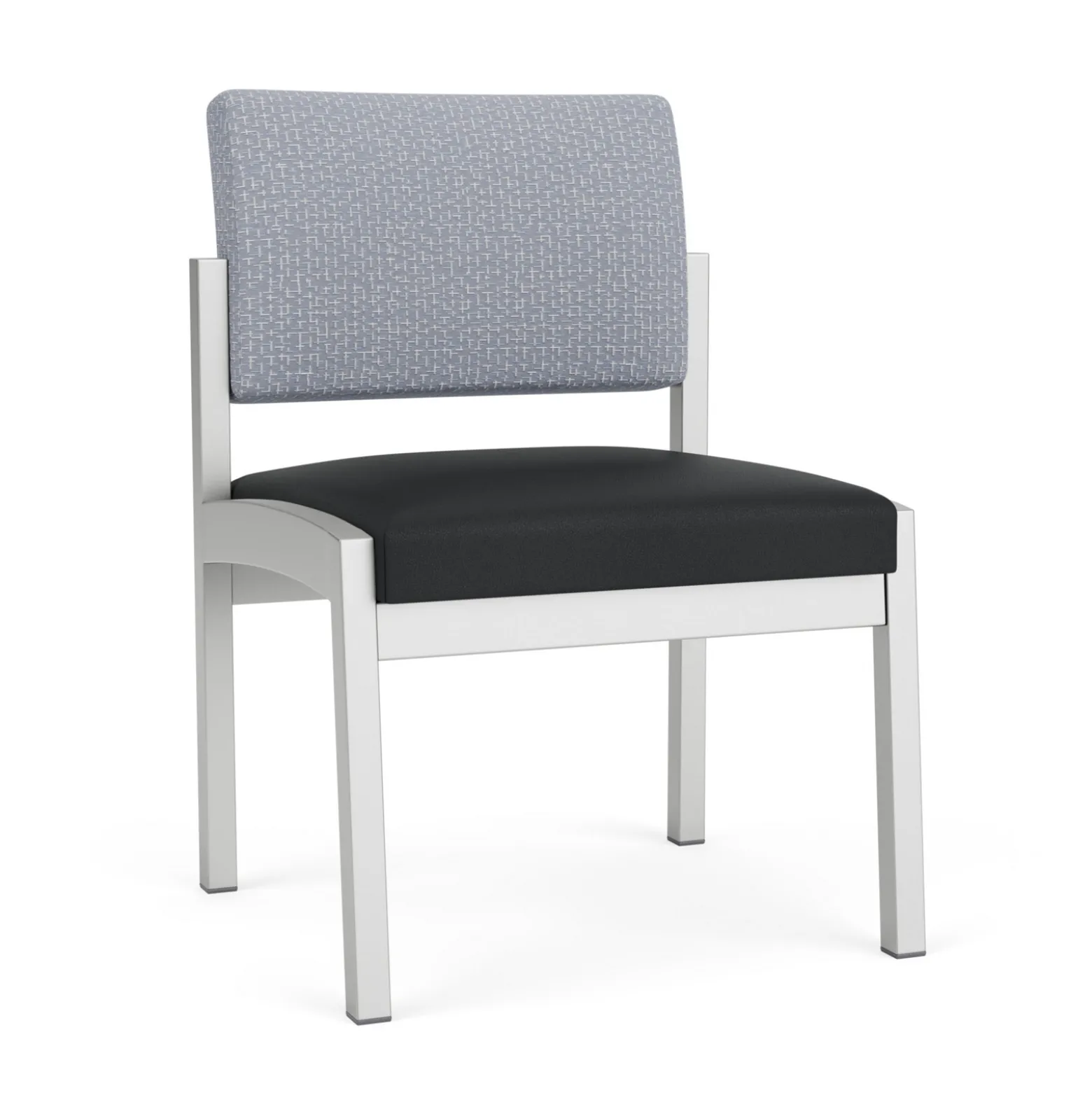 New Castle Steel Armless Guest Chair with Designer Upholstery