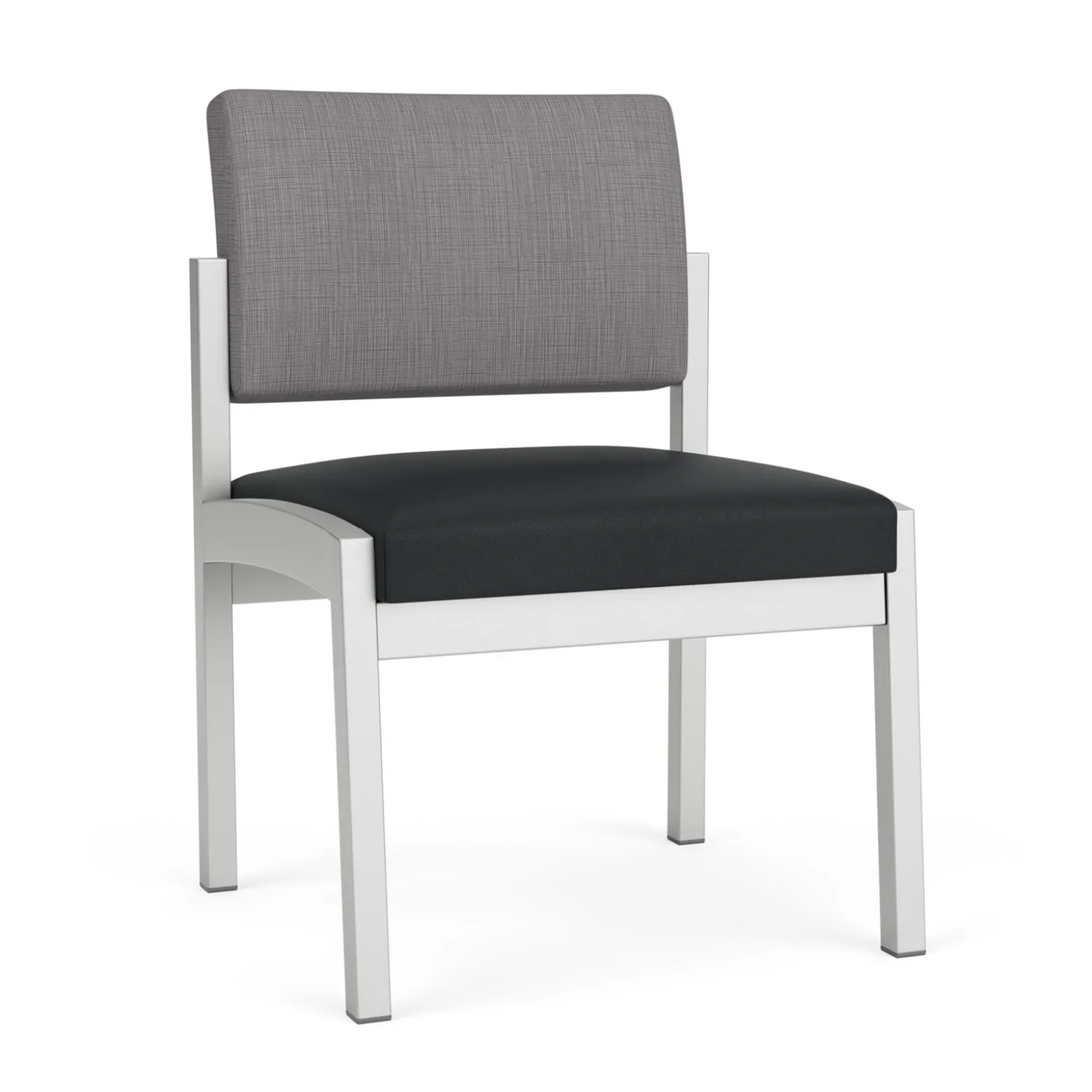 New Castle Steel Armless Guest Chair with Designer Upholstery