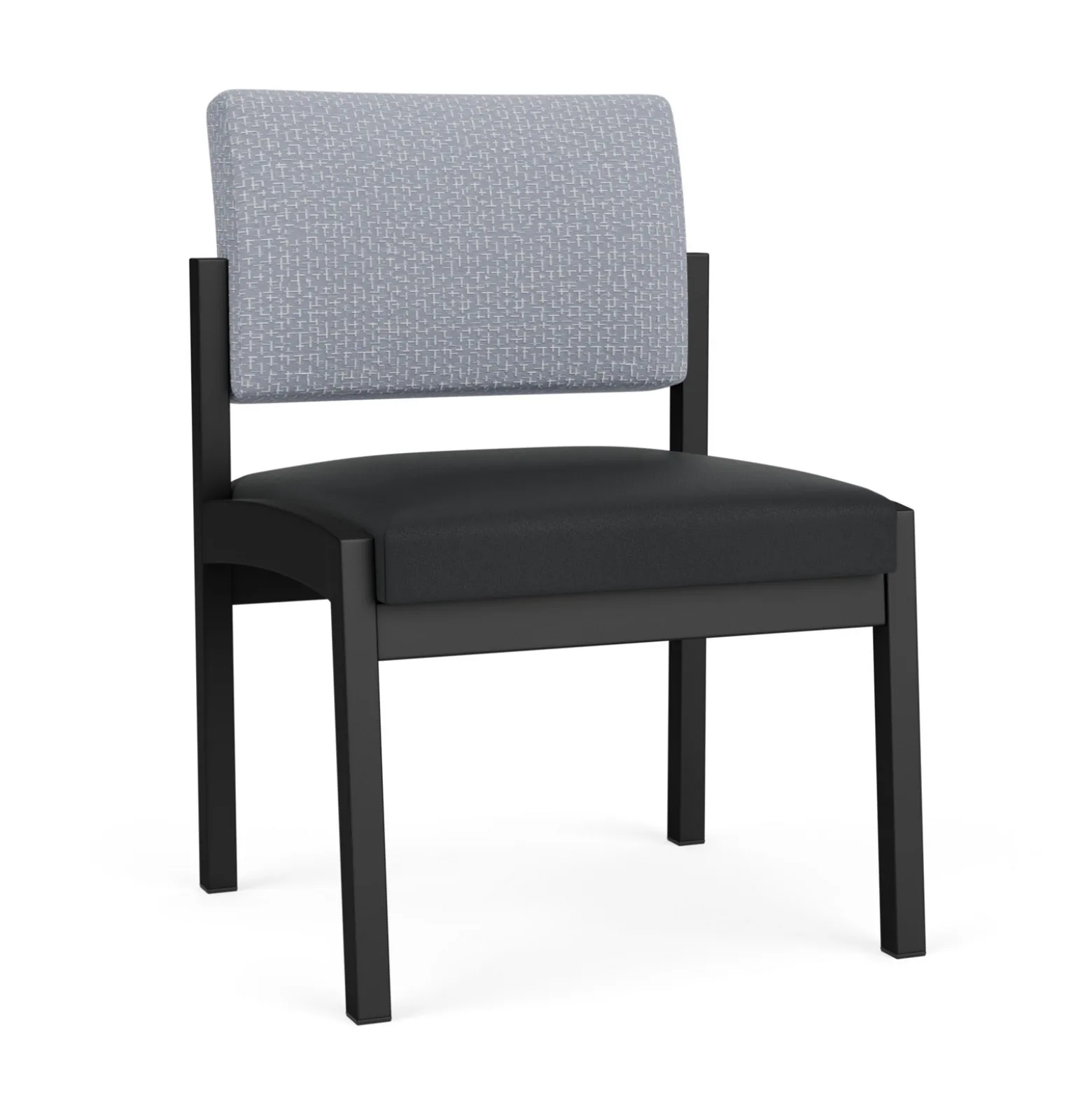 New Castle Steel Armless Guest Chair with Designer Upholstery