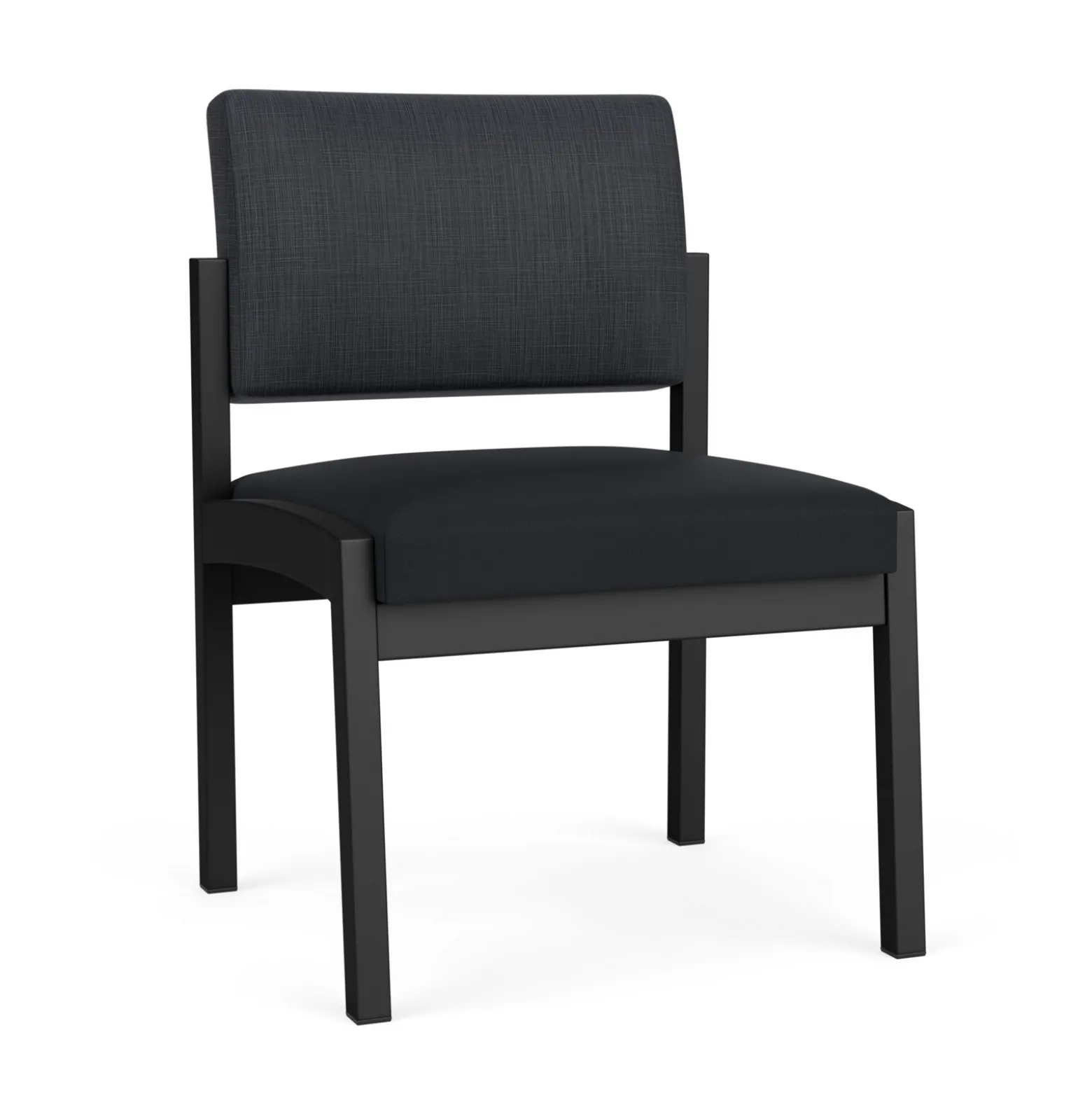 New Castle Steel Armless Guest Chair with Designer Upholstery