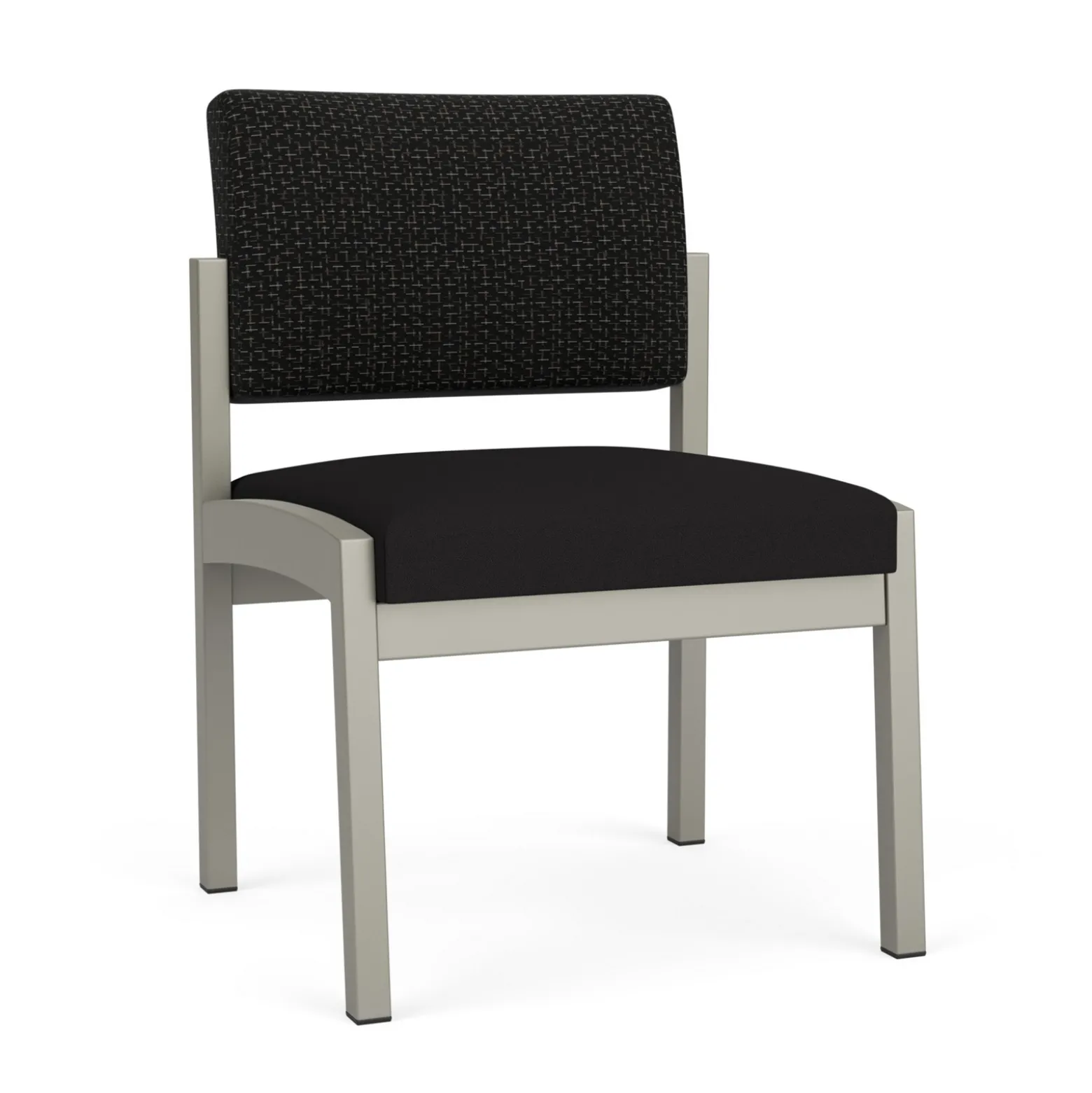 New Castle Steel Armless Guest Chair with Designer Upholstery