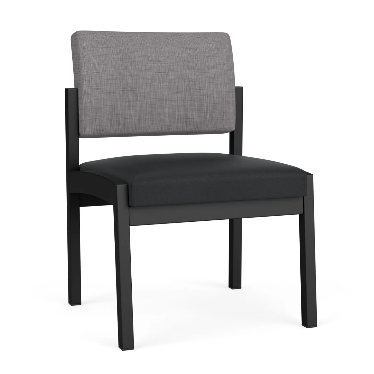 New Castle Steel Armless Guest Chair with Designer Upholstery