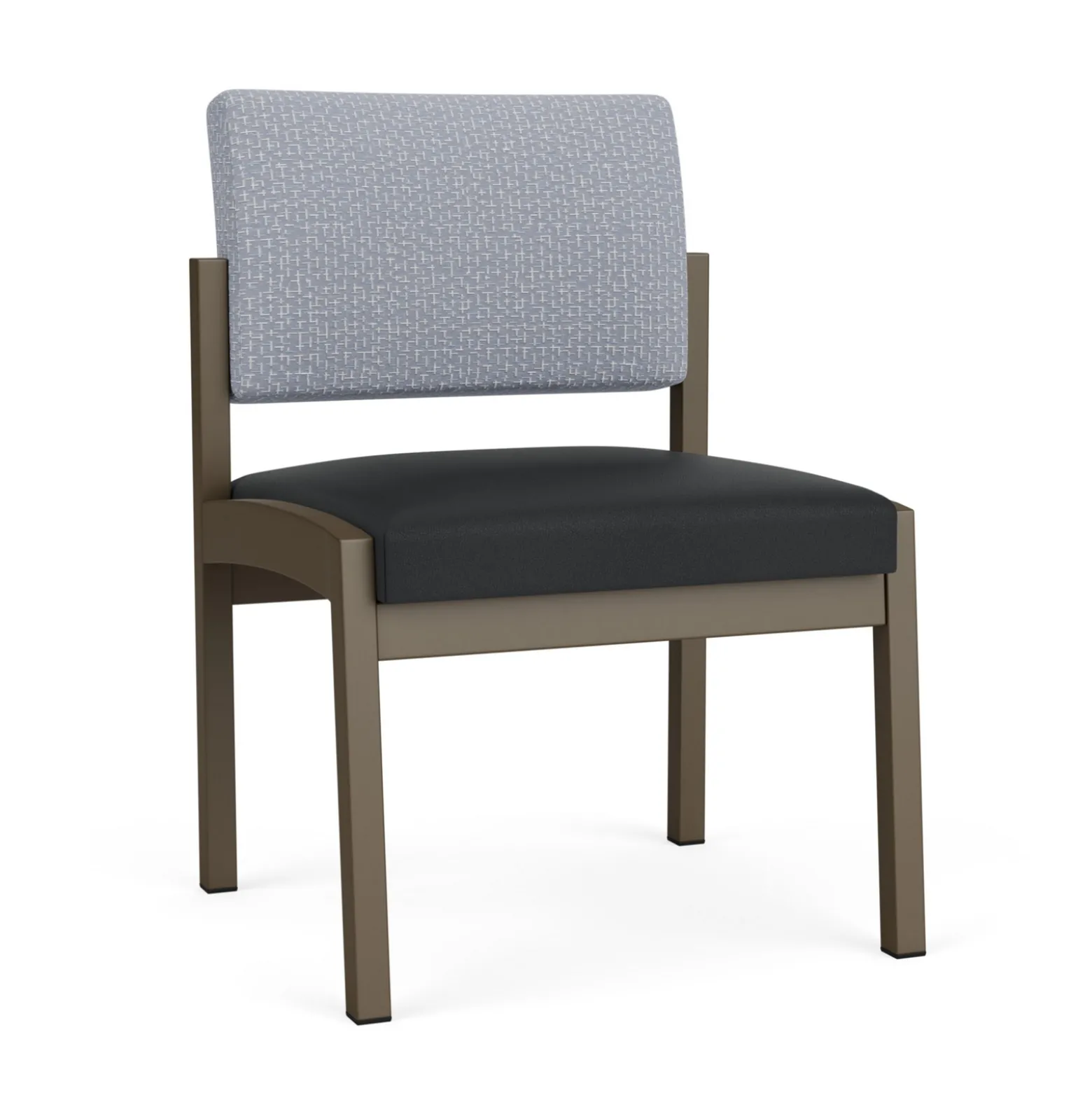 New Castle Steel Armless Guest Chair with Designer Upholstery