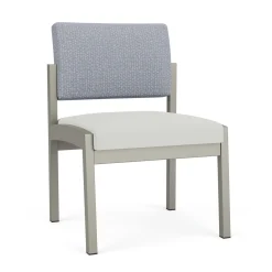 New Castle Steel Armless Guest Chair with Designer Upholstery