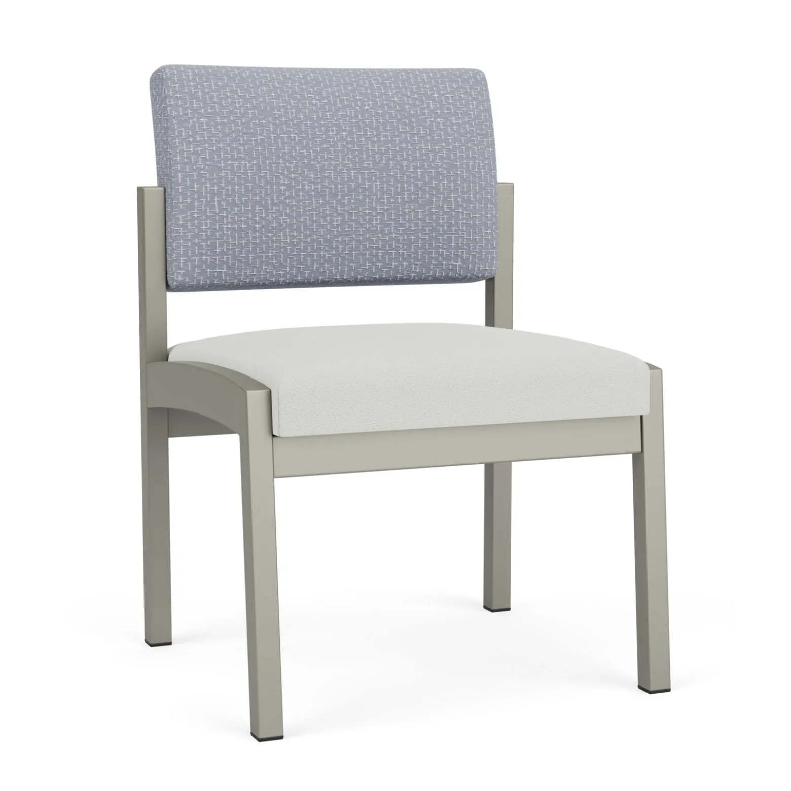 New Castle Steel Armless Guest Chair with Designer Upholstery