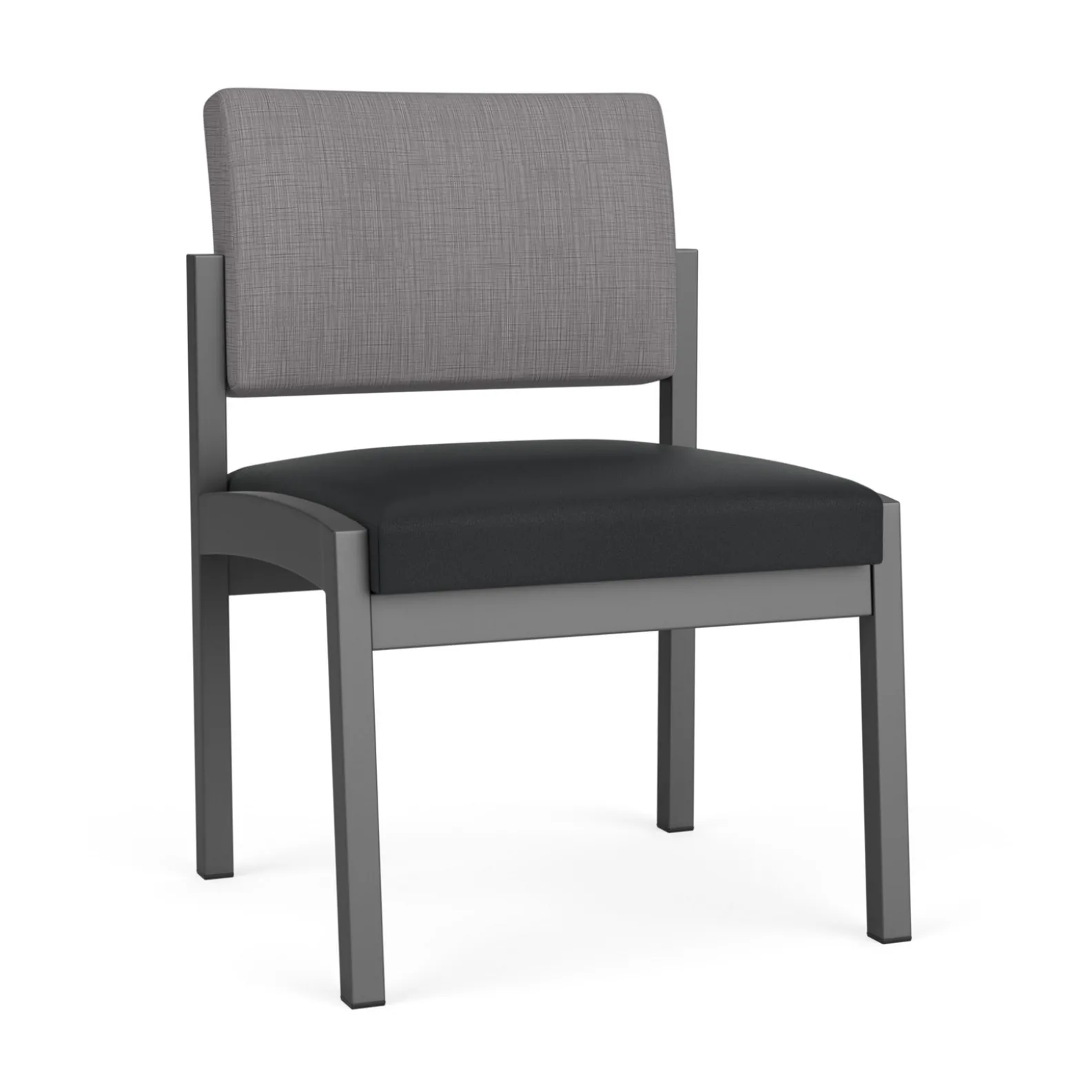 New Castle Steel Armless Guest Chair with Designer Upholstery