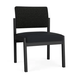 New Castle Steel Armless Guest Chair with Designer Upholstery