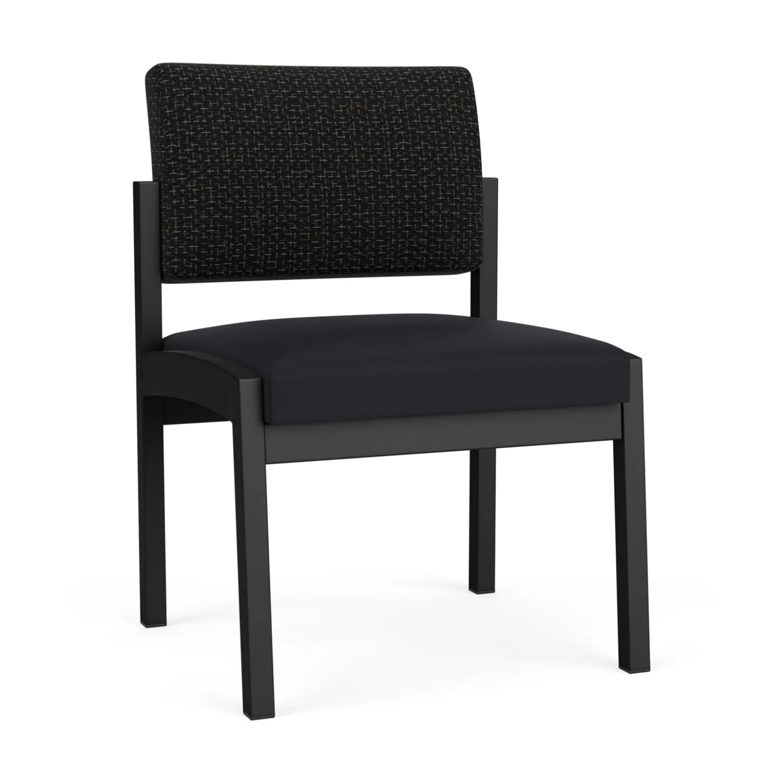 New Castle Steel Armless Guest Chair with Designer Upholstery
