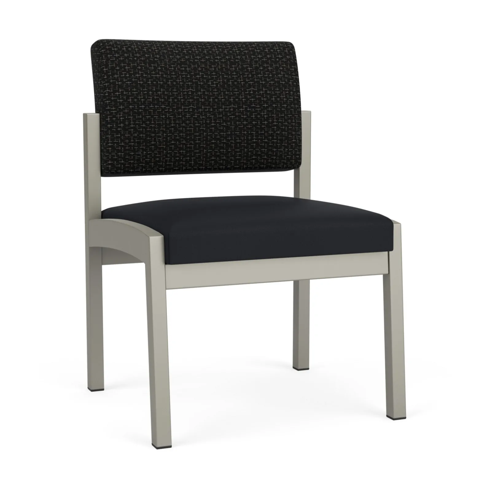 New Castle Steel Armless Guest Chair with Designer Upholstery