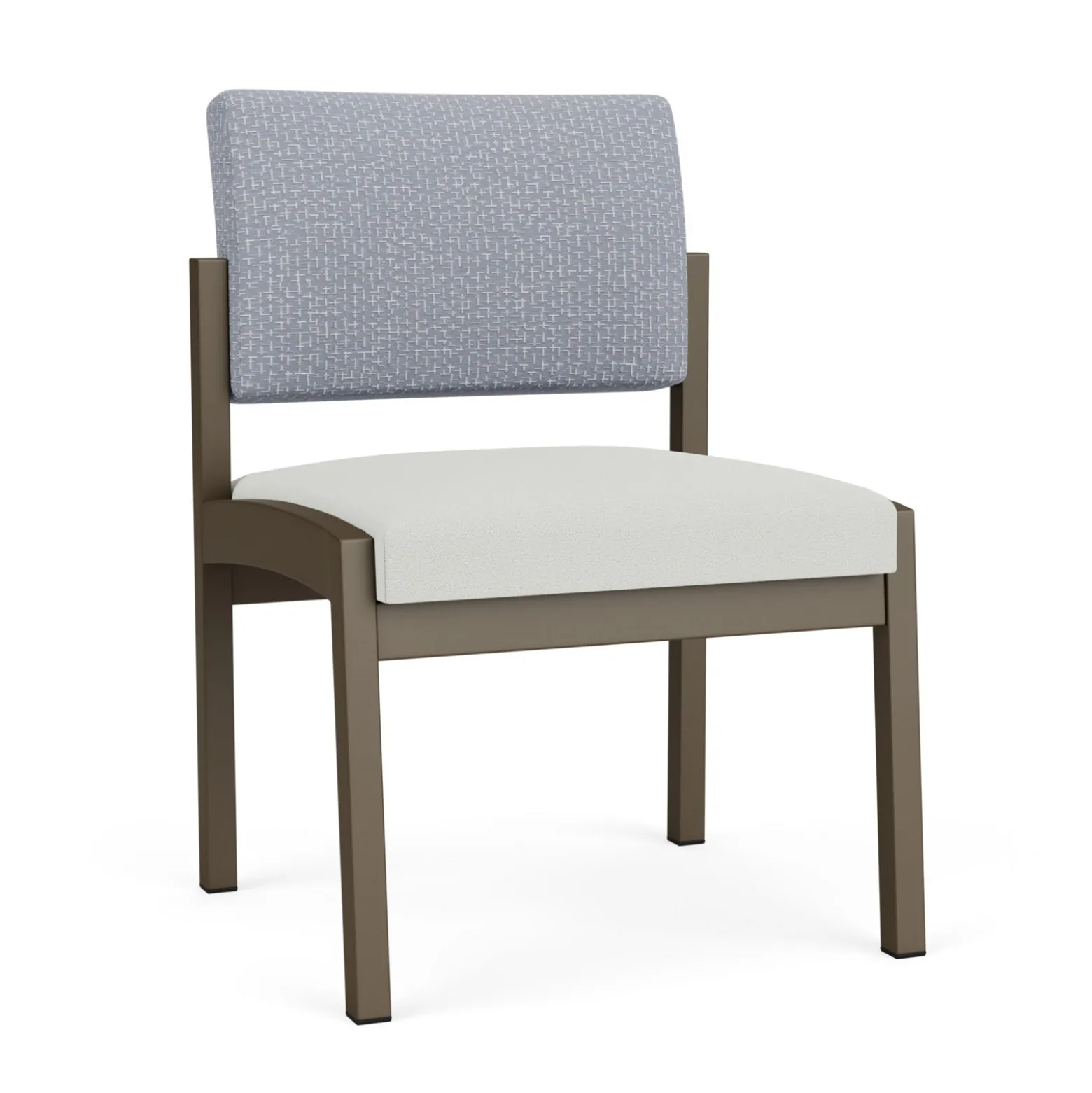 New Castle Steel Armless Guest Chair with Designer Upholstery
