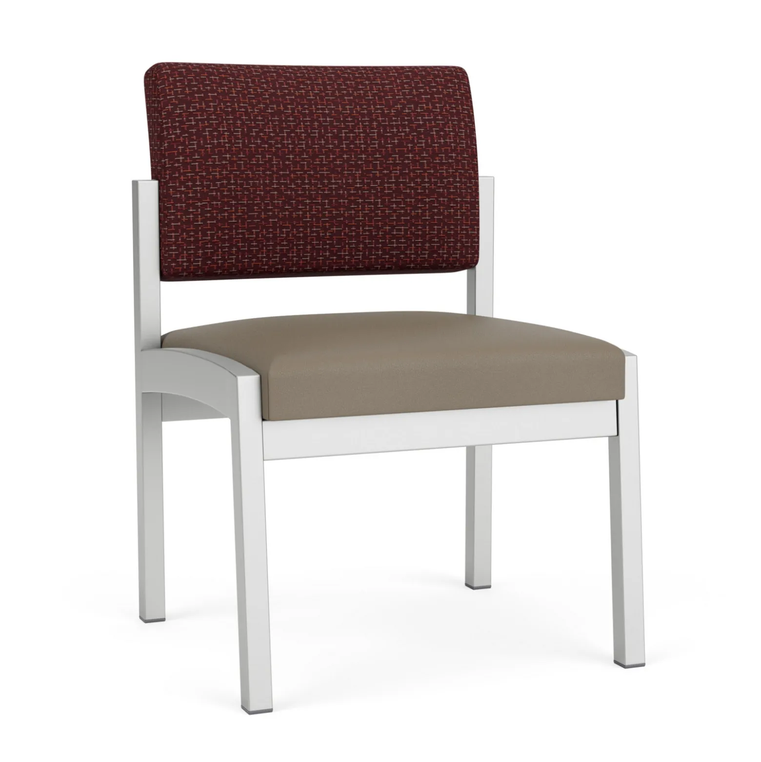 New Castle Steel Armless Guest Chair with Designer Upholstery